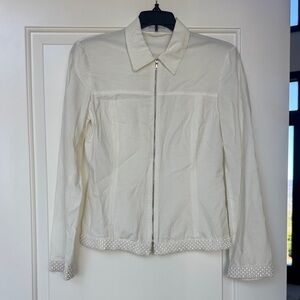 Miu Miu Cream Women's Blazer with crystal Accents